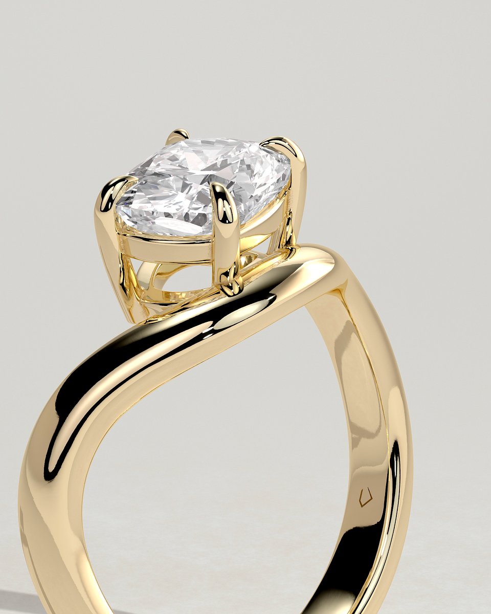 MET 0307 Elongated Cushion Solitaire Engagement Ring