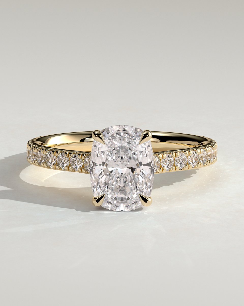 MET 0046 Elongated Cushion Solitaire Engagement Ring