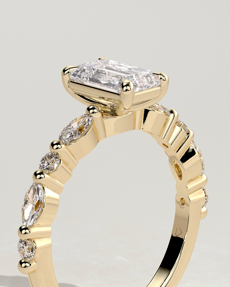MET 0164 Emerald Solitaire Engagement Ring