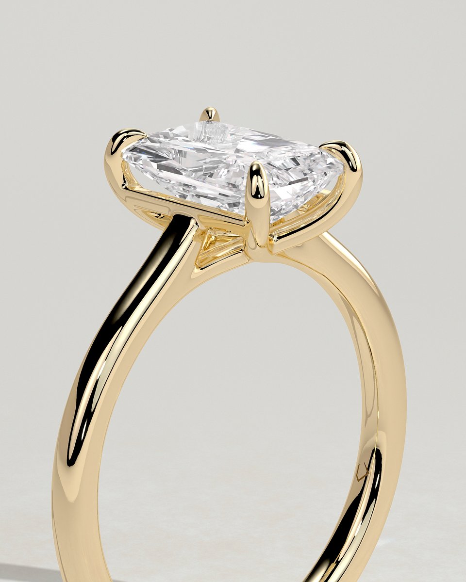 MET 0134 Radiant Solitaire Engagement Ring