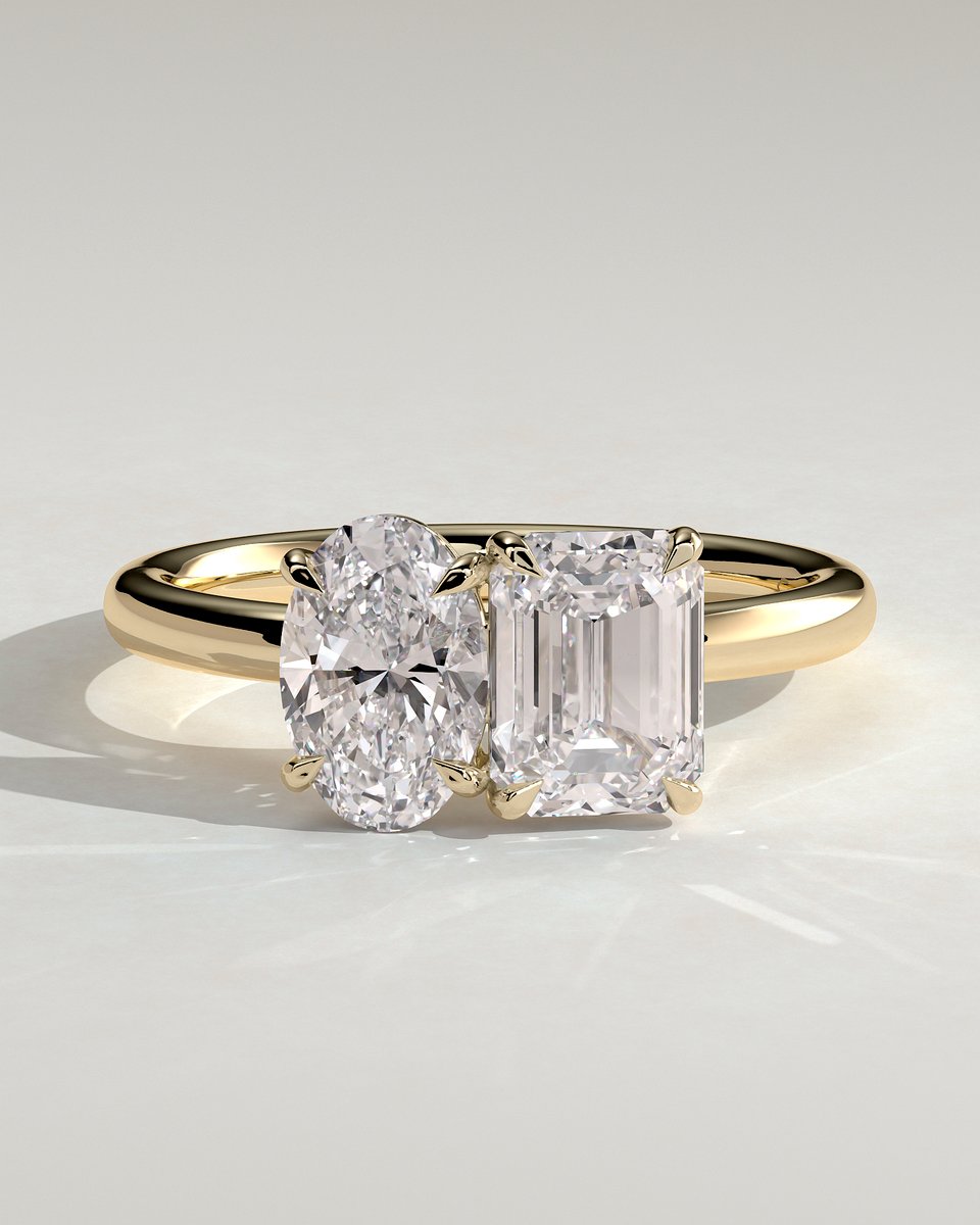 MET 0173 Oval Toi et Moi Engagement Ring
