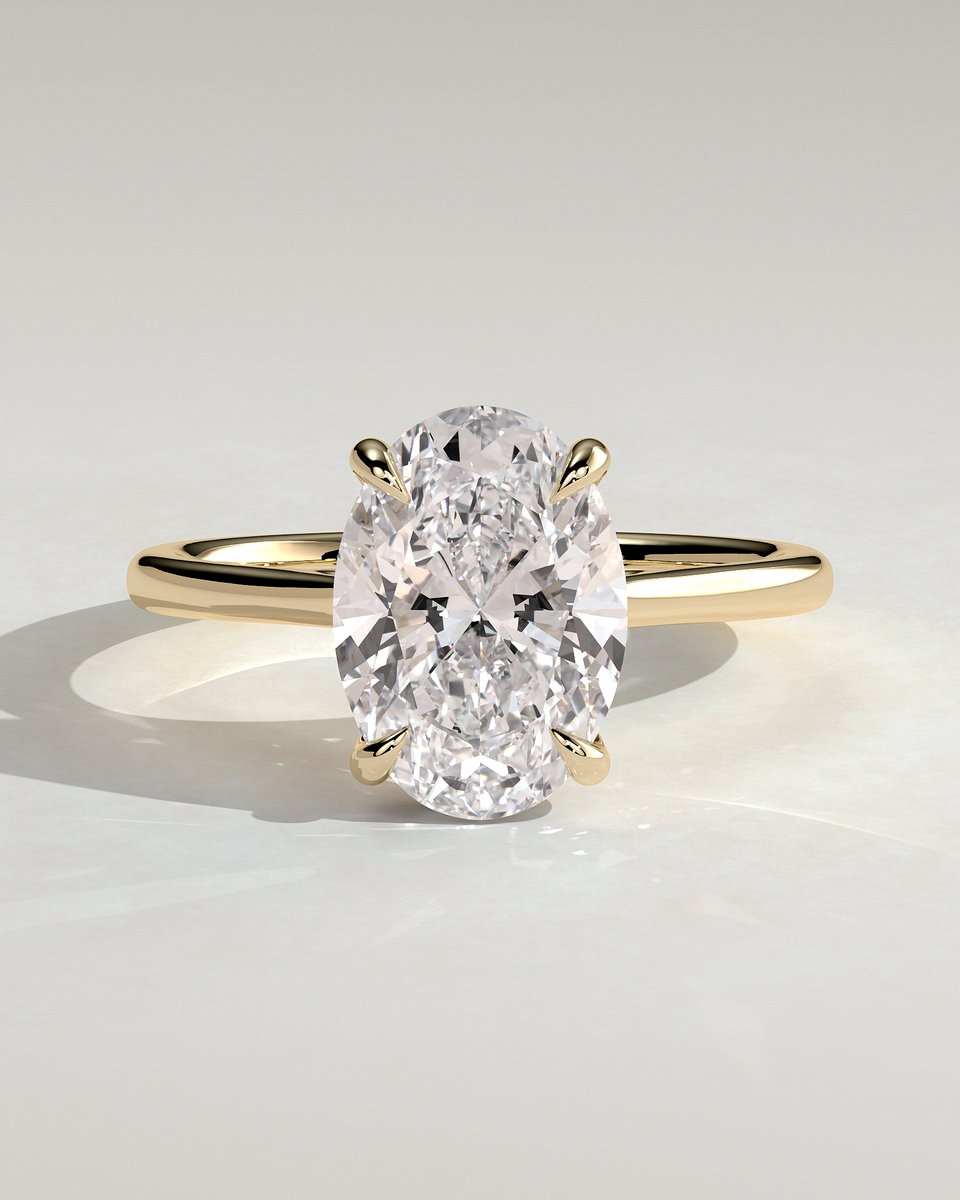MET 0006 Oval Solitaire Engagement Ring