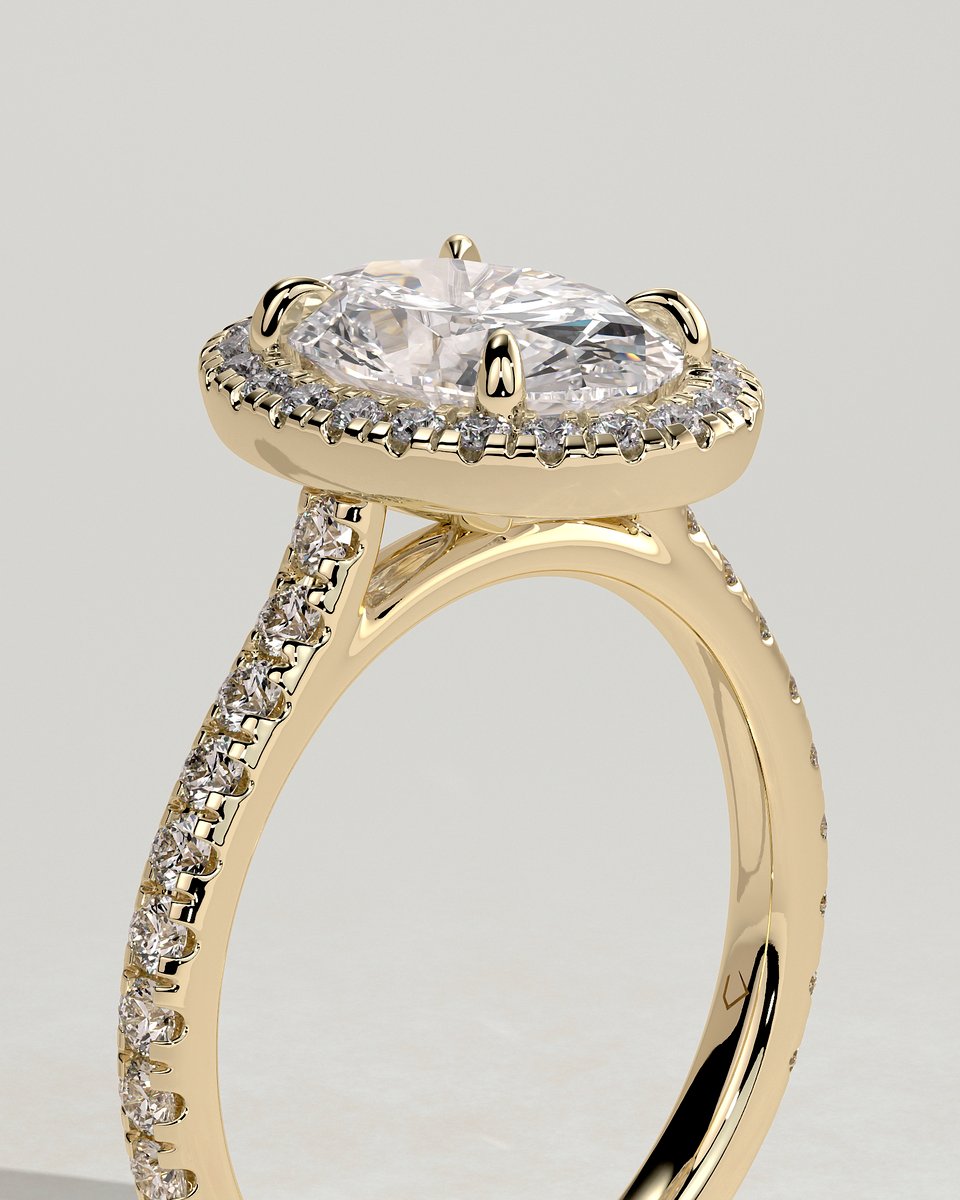 MET 0181 Oval Halo Engagement Ring