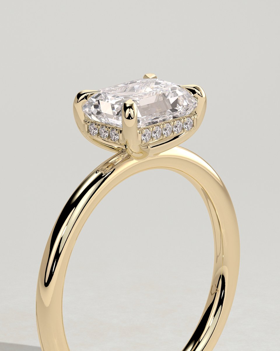 MET 0252 Emerald Solitaire Engagement Ring