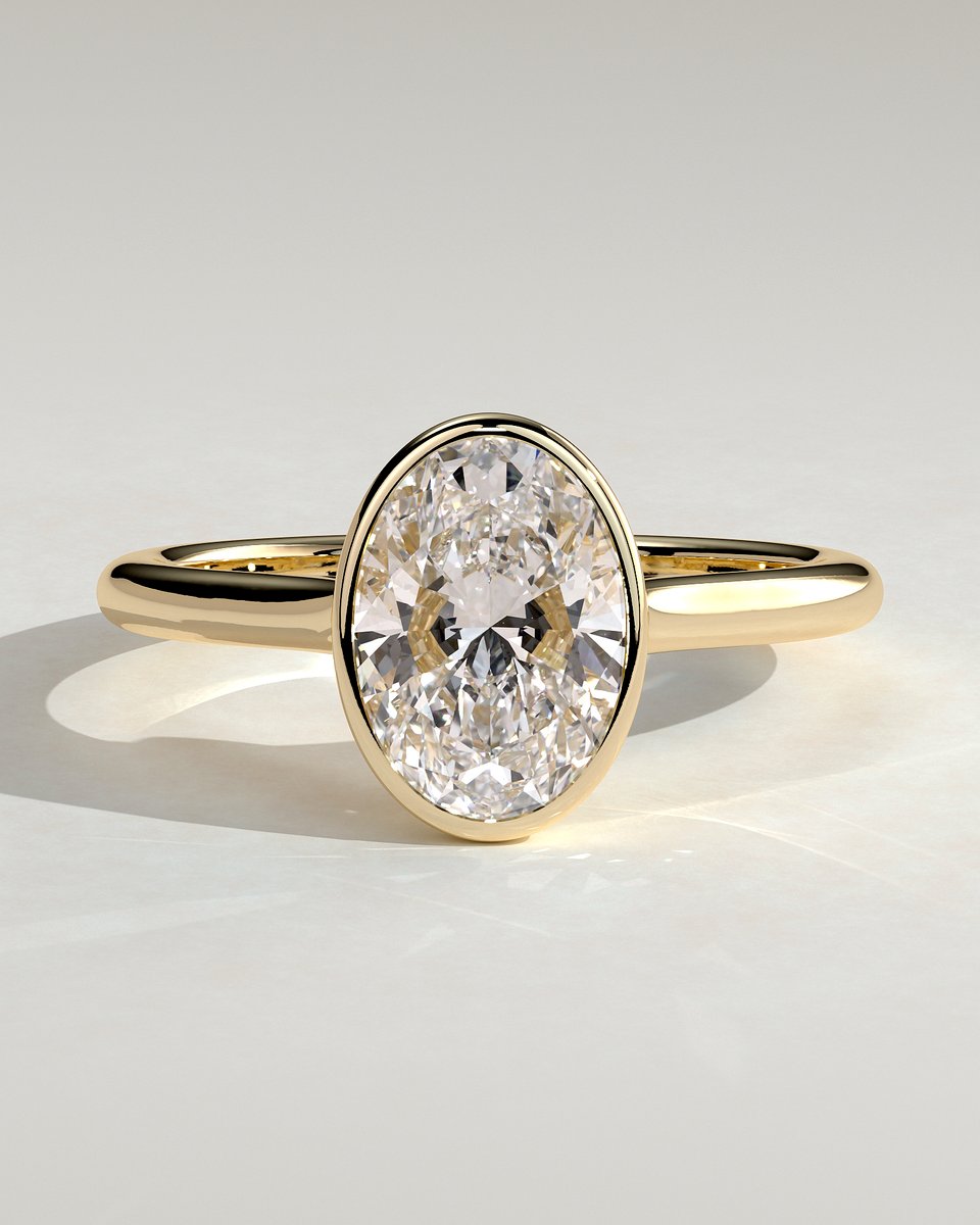 MET 0064 Oval Solitaire Engagement Ring