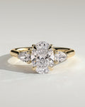 MET 0008 Oval Three Stone Engagement Ring