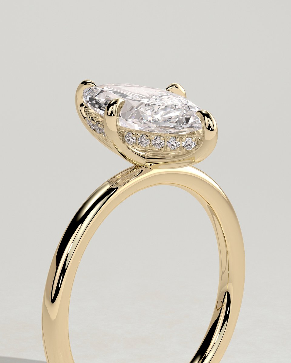 MET 0361 Marquise Solitaire Engagement Ring