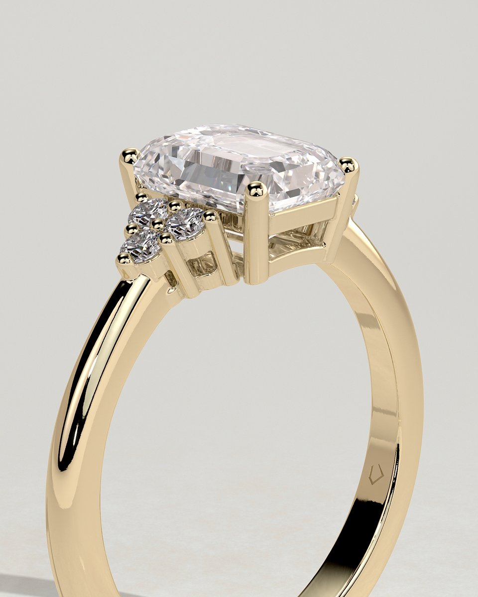 MET 0242 Emerald Solitaire Engagement Ring