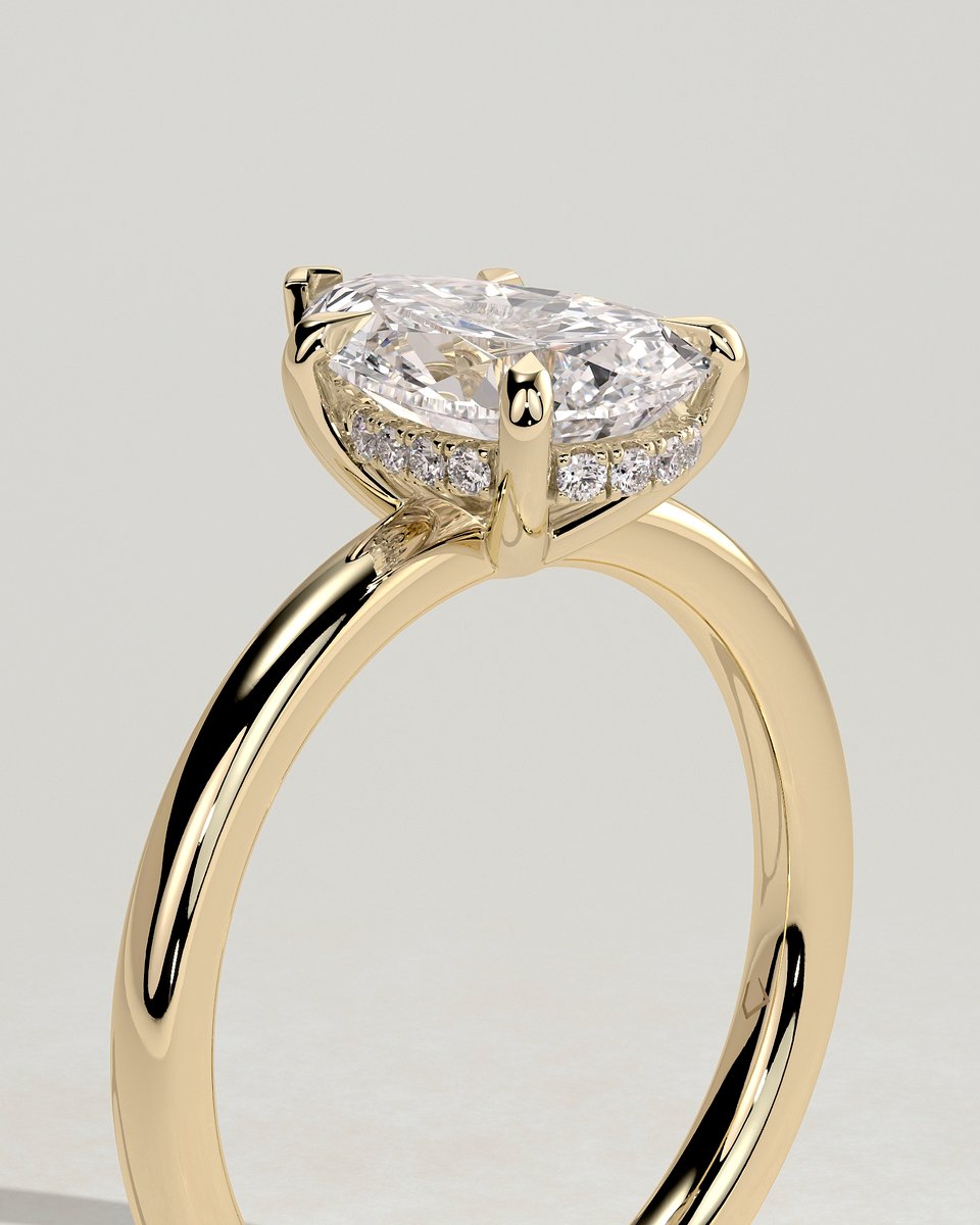 MET 0117 Pear Solitaire Engagement Ring