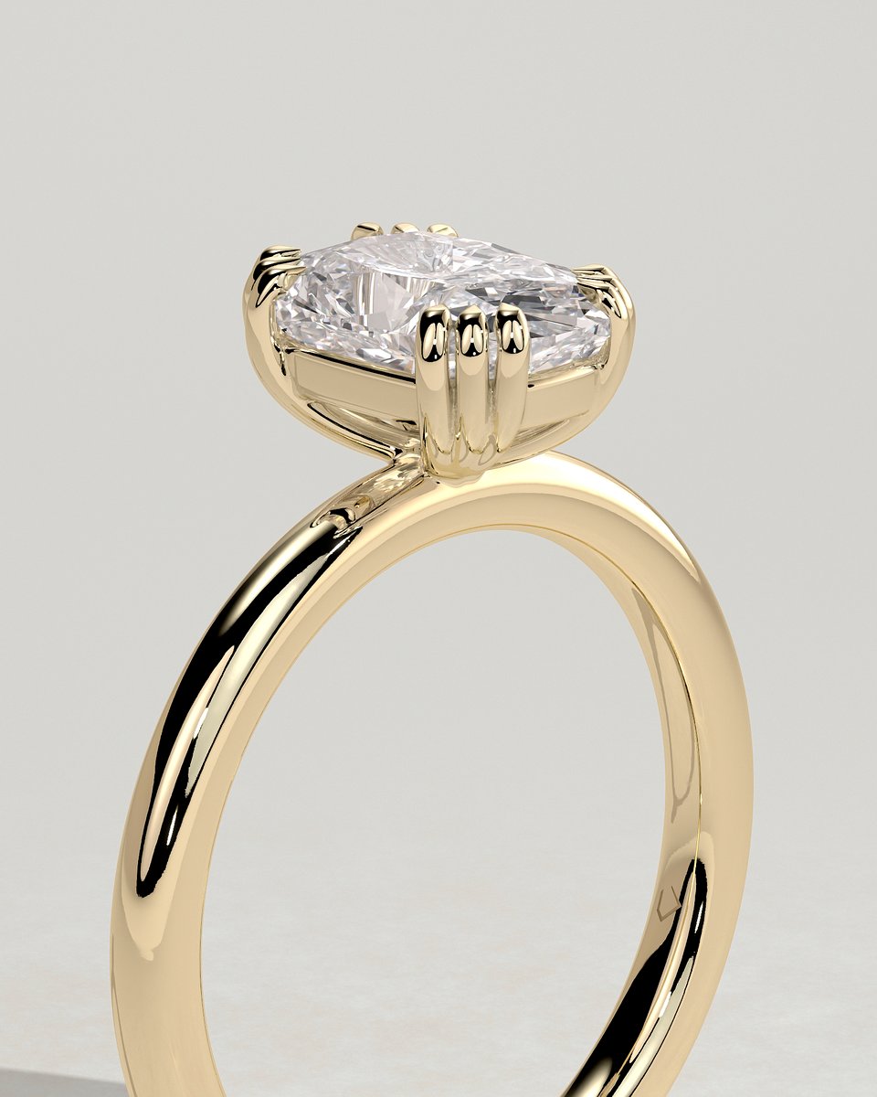 MET 0225 Elongated Cushion Solitaire Engagement Ring