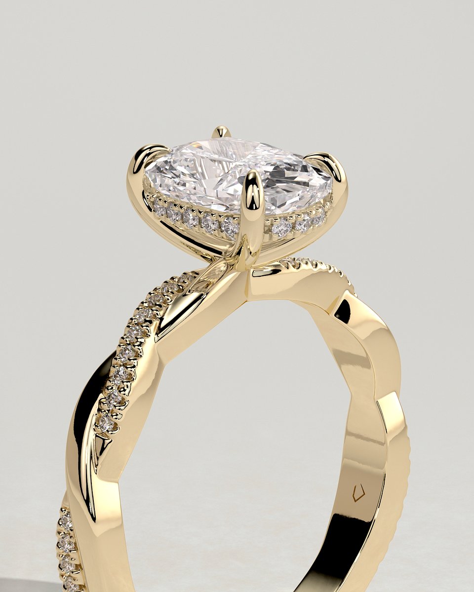 MET 0304 Elongated Cushion Solitaire Engagement Ring