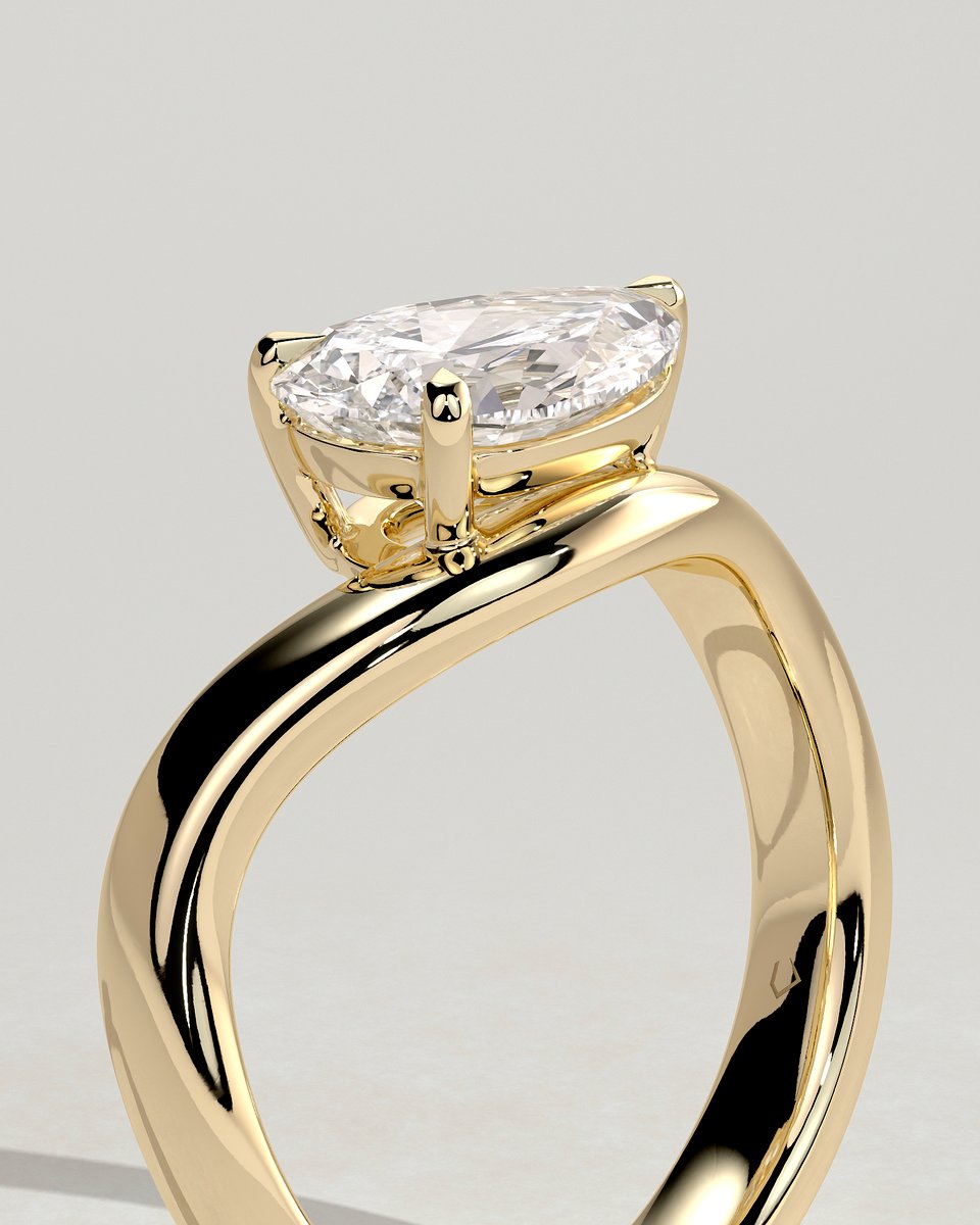MET 0034 Pear Solitaire Engagement Ring