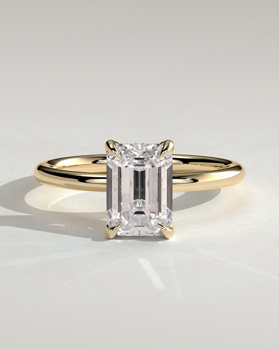 MET 0285 Emerald Solitaire Engagement Ring