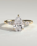 MET 0338 Pear Three Stone Engagement Ring