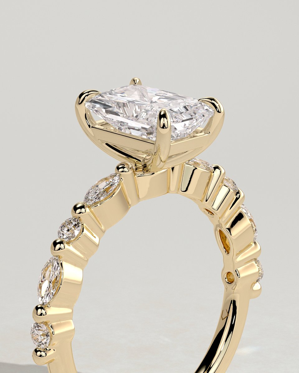 MET 0341 Radiant Solitaire Engagement Ring