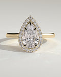 MET 0267 Pear Halo Engagement Ring