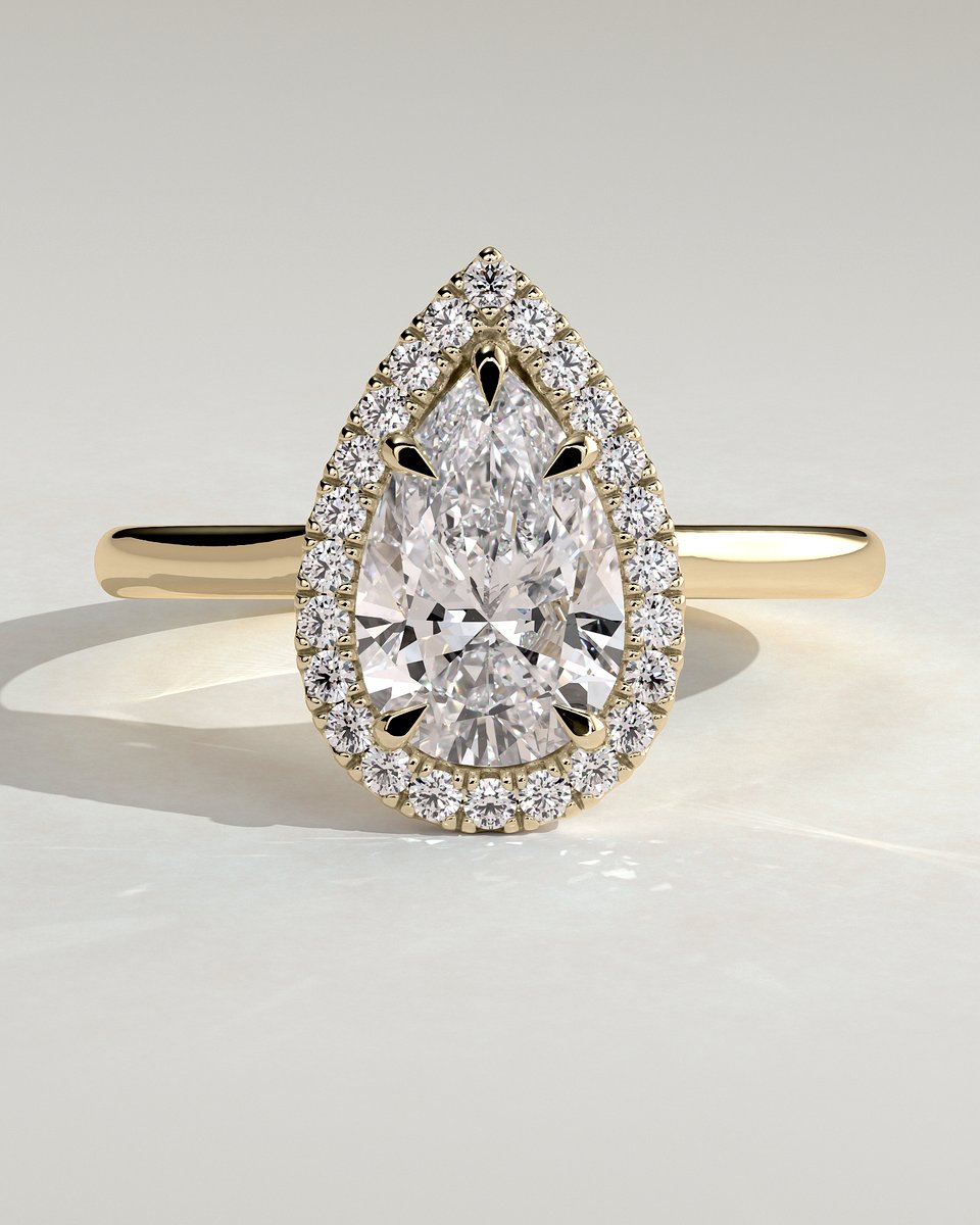 MET 0267 Pear Halo Engagement Ring