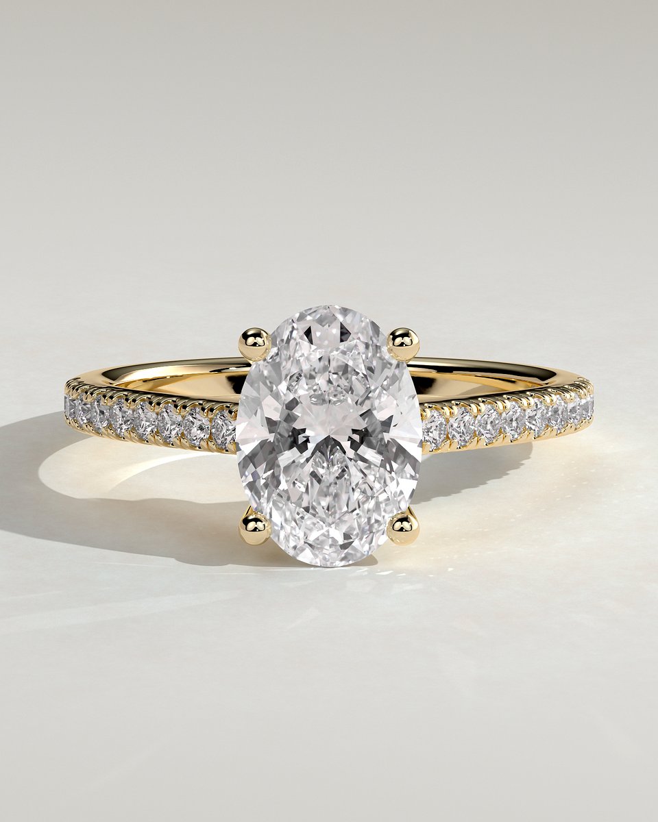 MET 0077 Oval Solitaire Engagement Ring