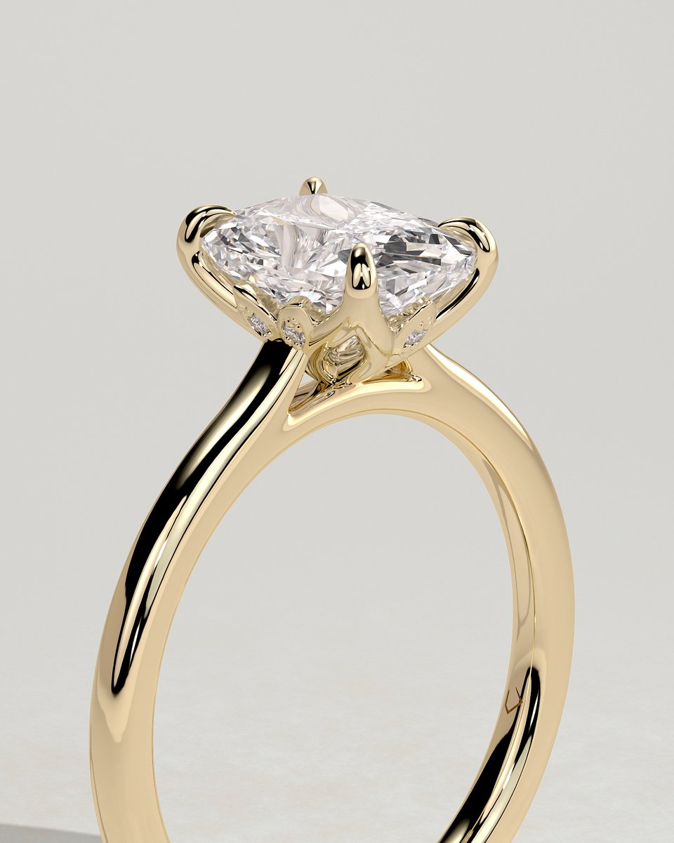 MET 0319 Elongated Cushion Solitaire Engagement Ring