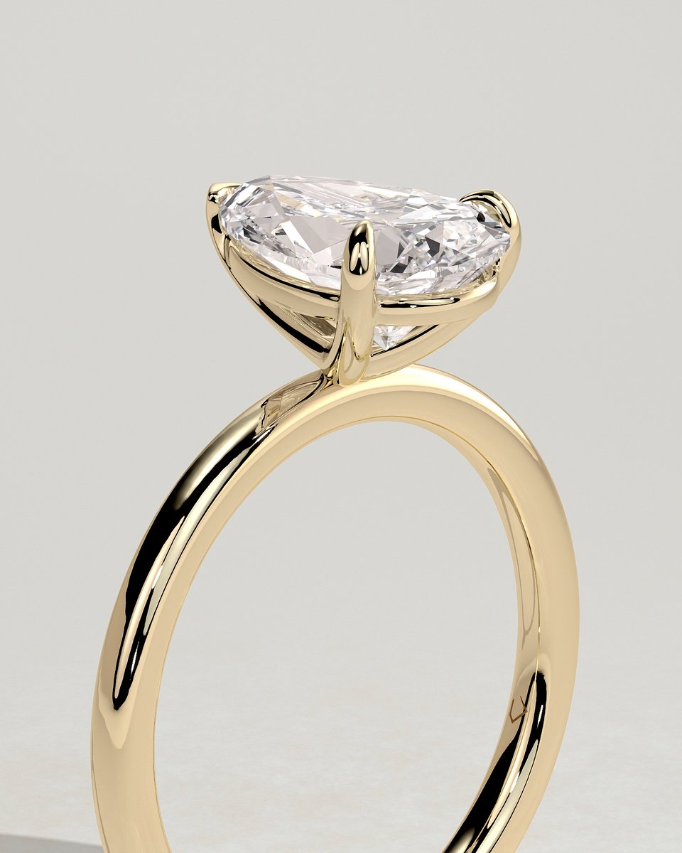 MET 0020 Pear Solitaire Engagement Ring