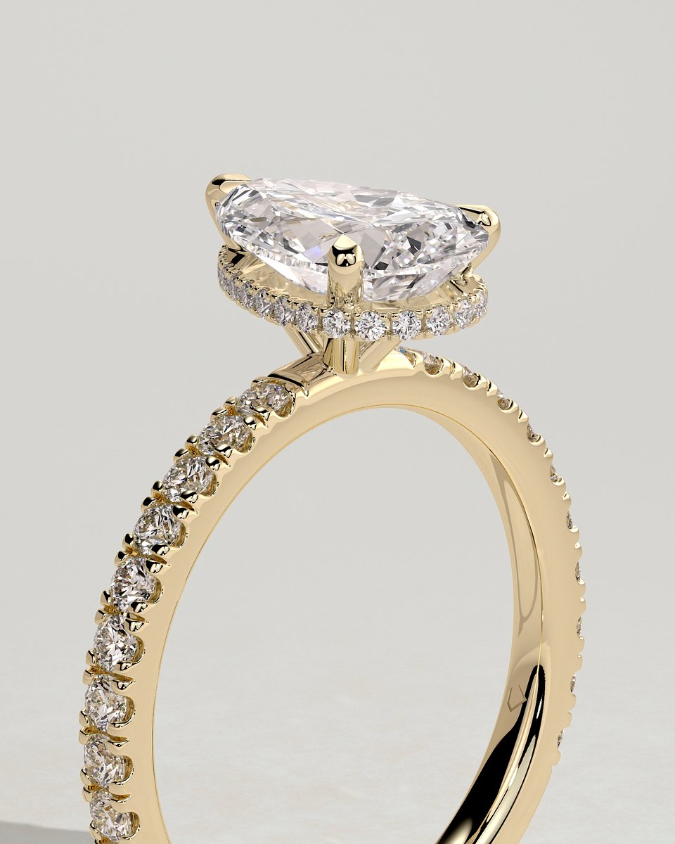 MET 0232 Pear Solitaire Engagement Ring