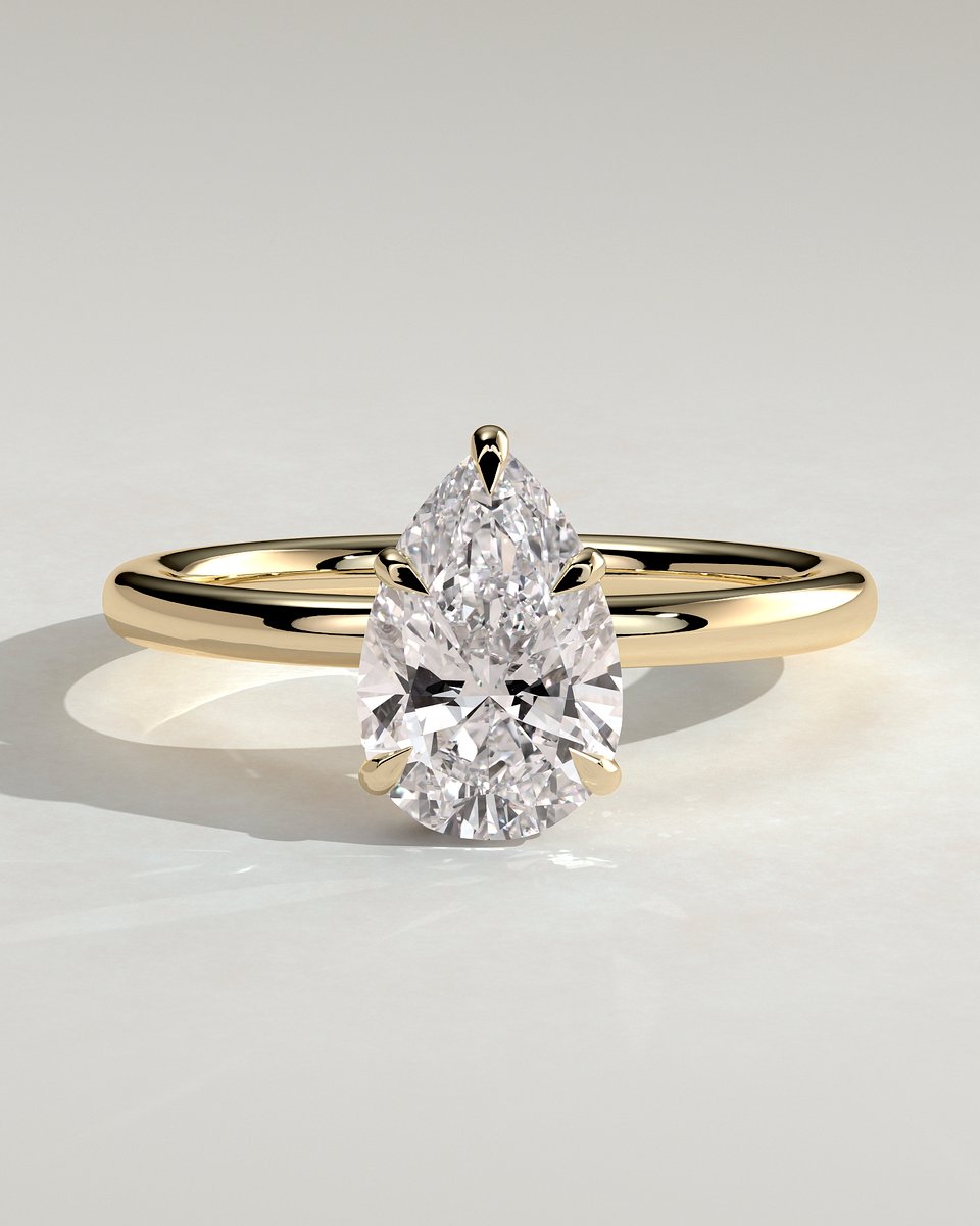 MET 0057 Pear Solitaire Engagement Ring