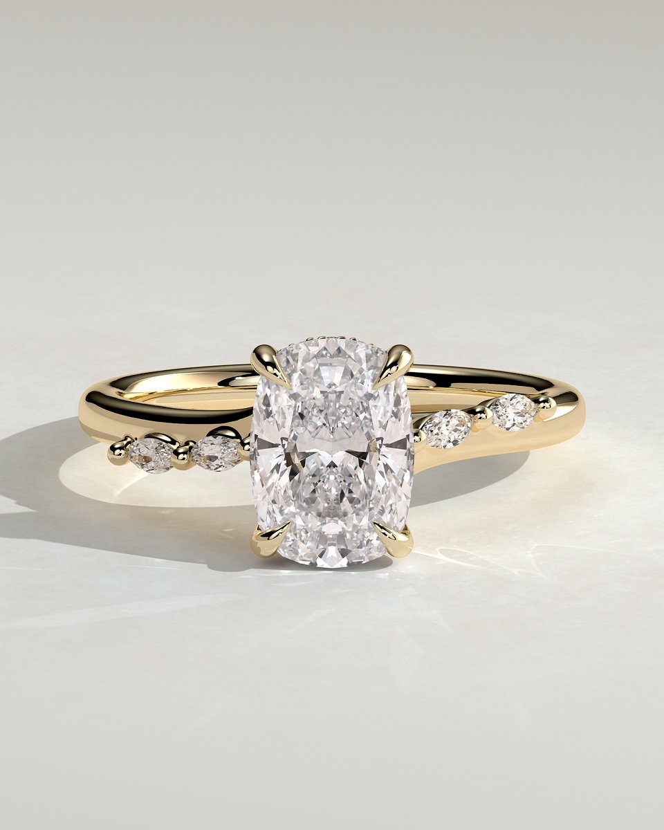 MET 0298 Elongated Cushion Solitaire Engagement Ring