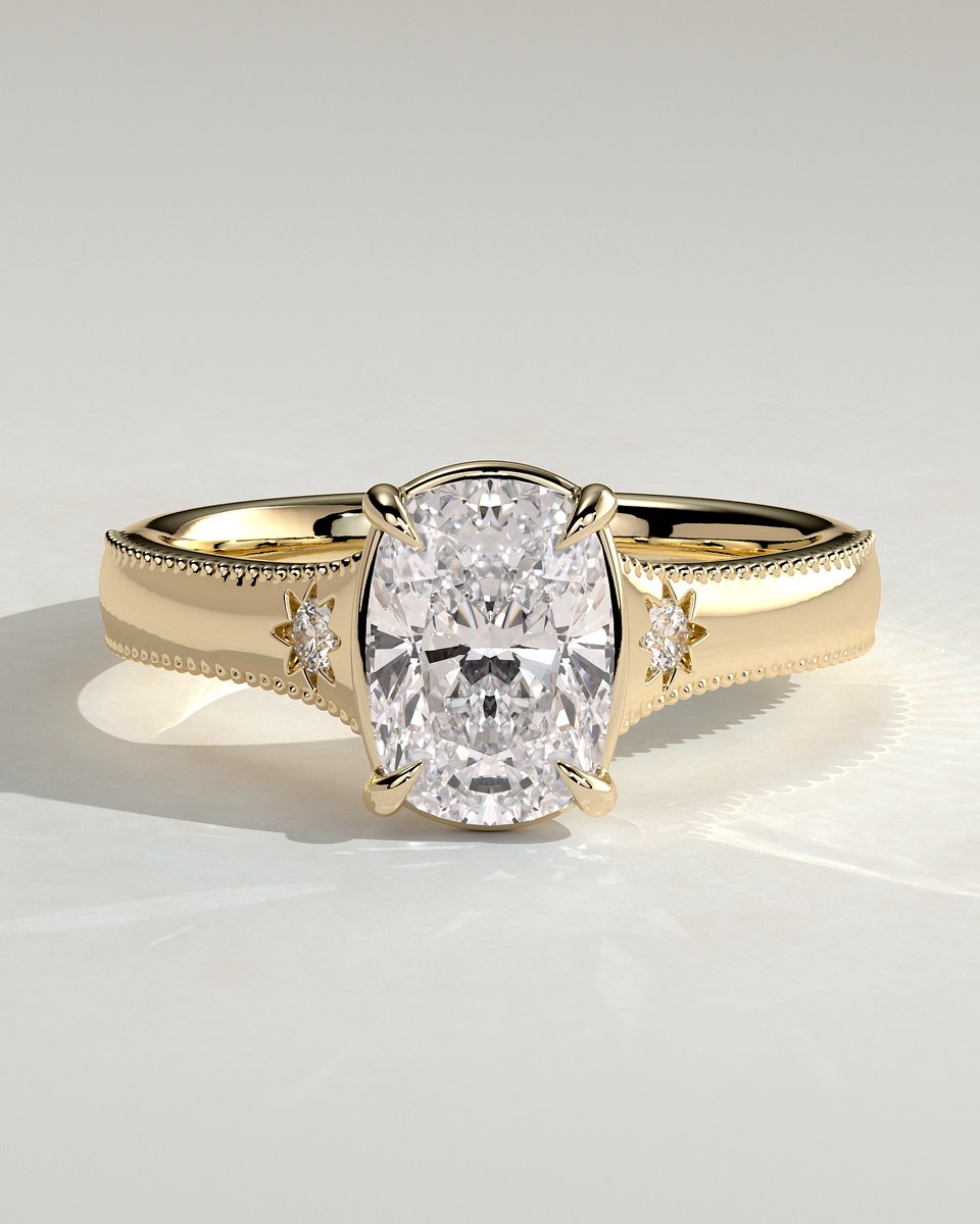 MET 0200 Elongated Cushion Solitaire Engagement Ring