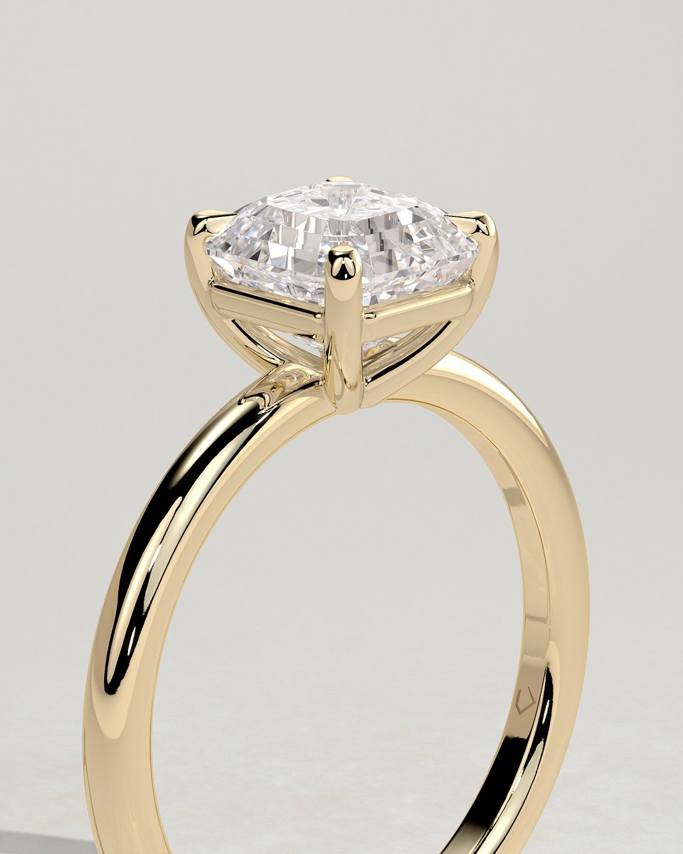 MET 0221 Asscher Solitaire Engagement Ring