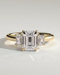 MET 0120 Emerald Three Stone Engagement Ring