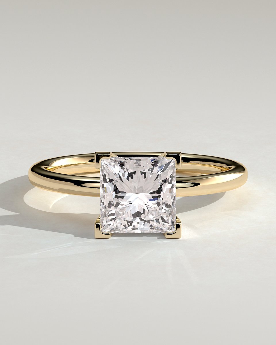 MET 0271 Princess Solitaire Engagement Ring