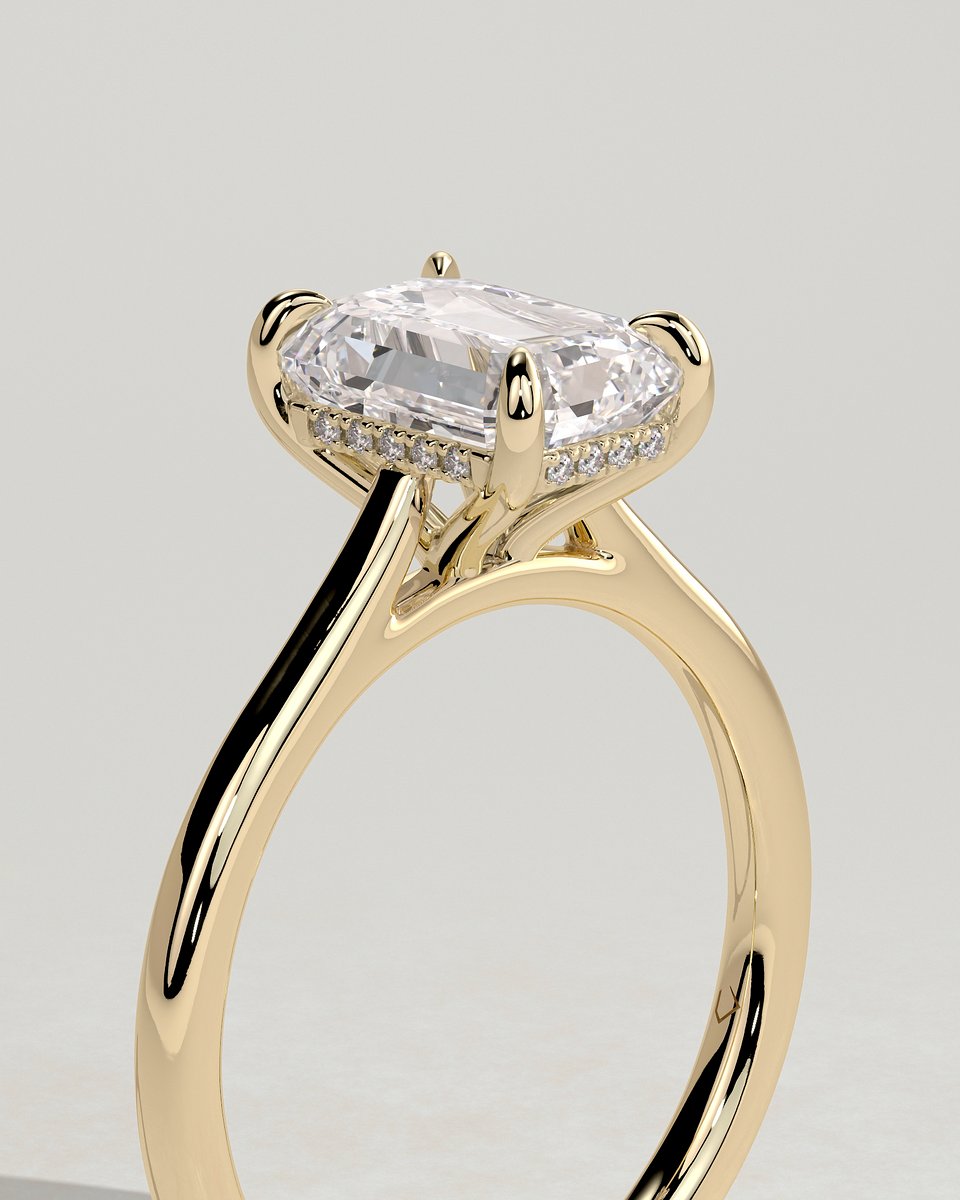 MET 0334 Emerald Solitaire Engagement Ring