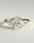 MET 0015 Oval Three Stone Engagement Ring