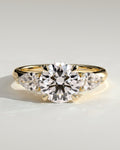 MET 0146 Round Three Stone Engagement Ring