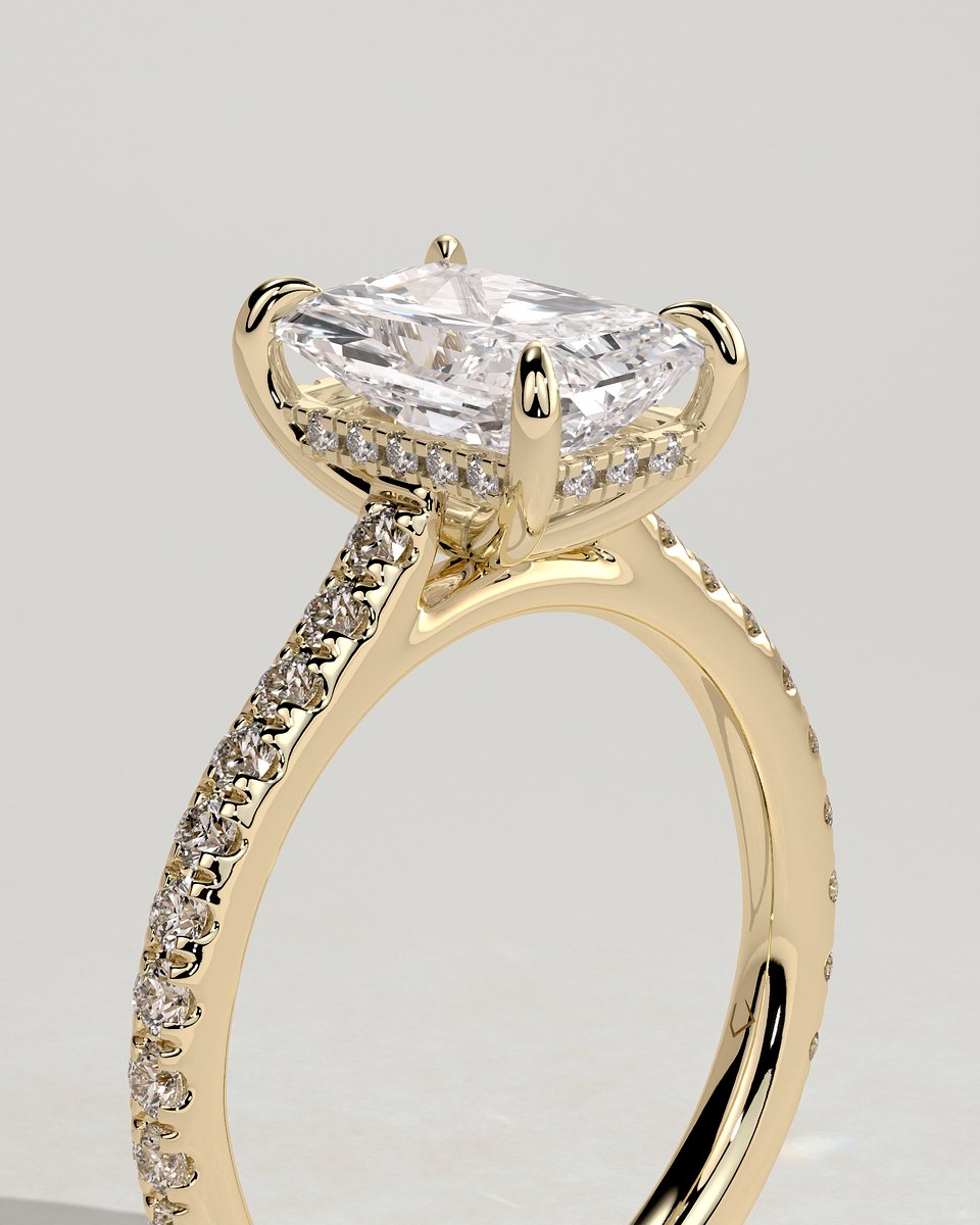 MET 0101 Radiant Solitaire Engagement Ring