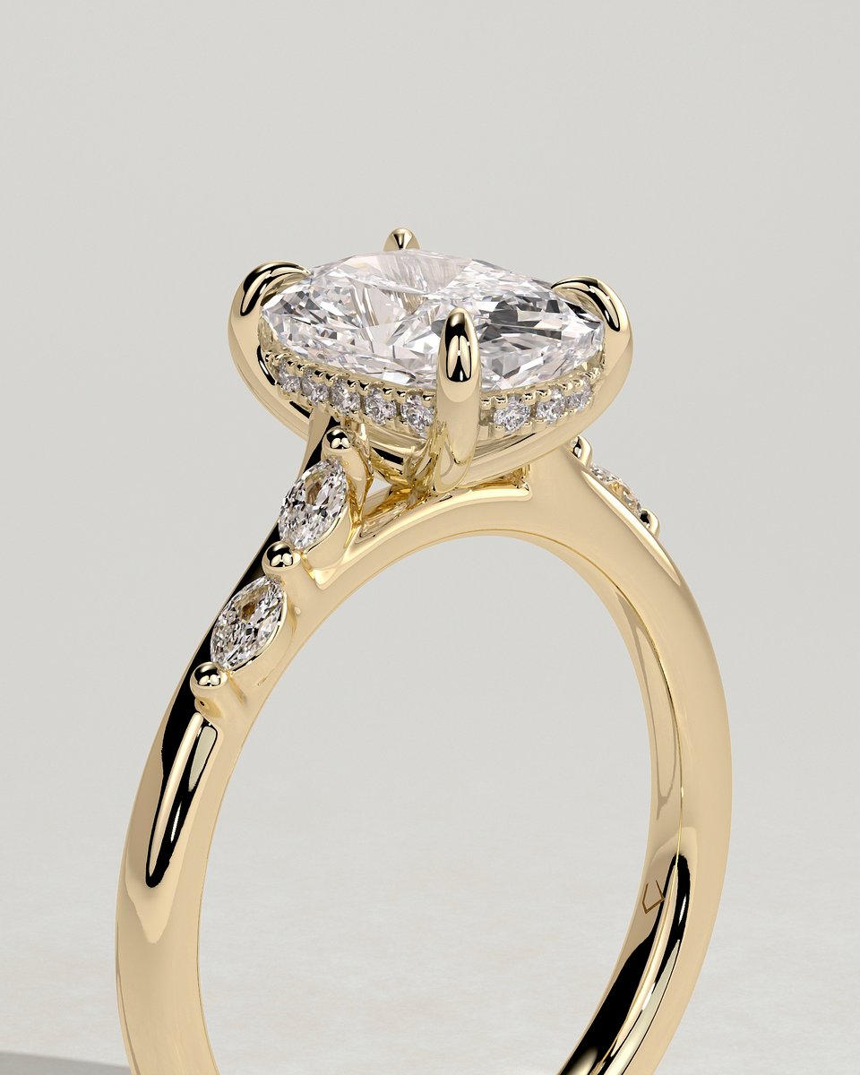 MET 0298 Elongated Cushion Solitaire Engagement Ring