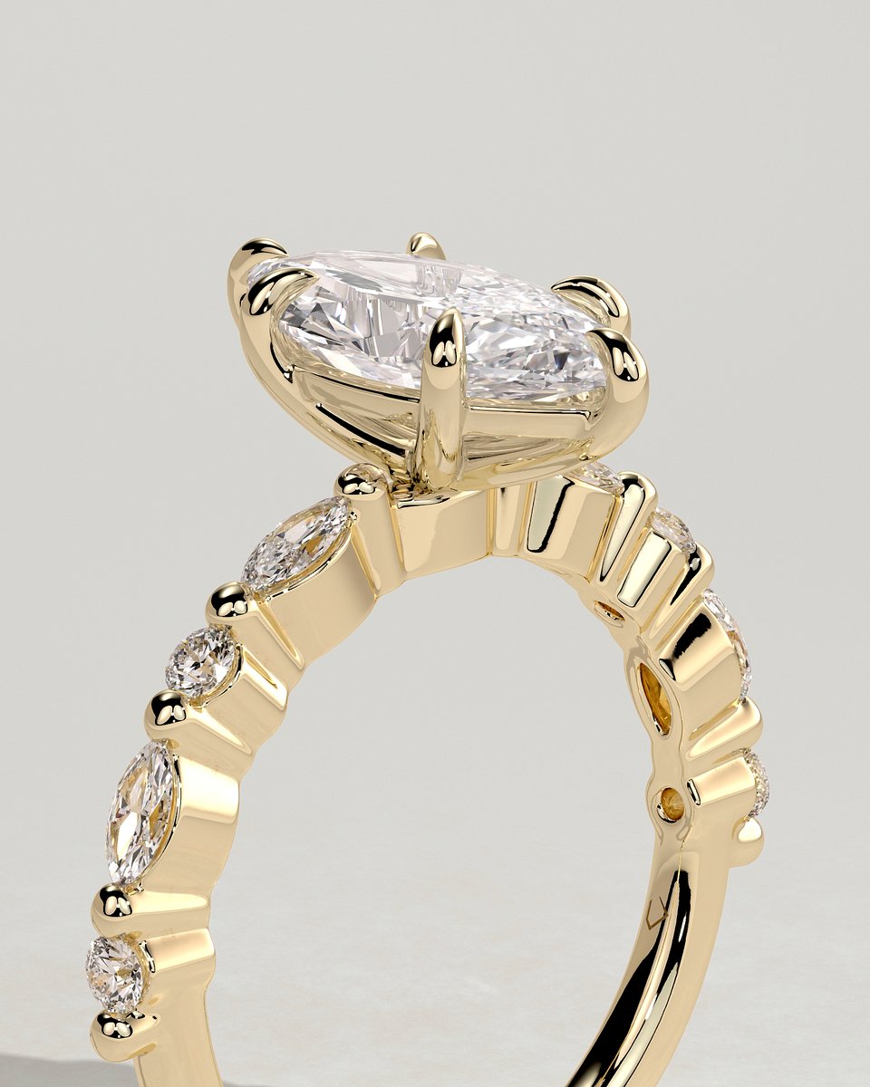 MET 0343 Marquise Solitaire Engagement Ring