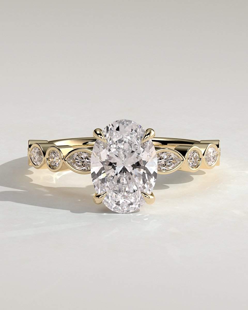 MET 0166 Oval Solitaire Engagement Ring