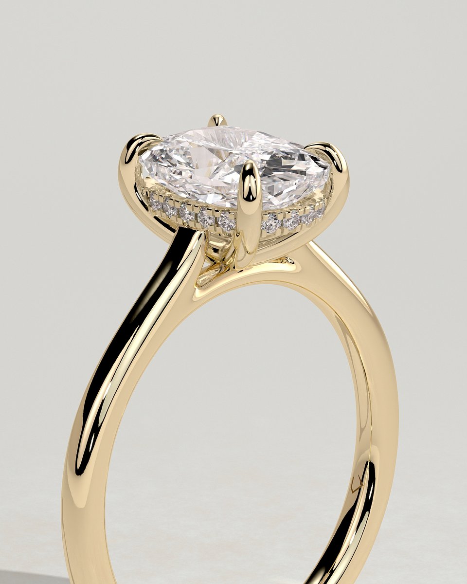 MET 0075 Elongated Cushion Solitaire Engagement Ring