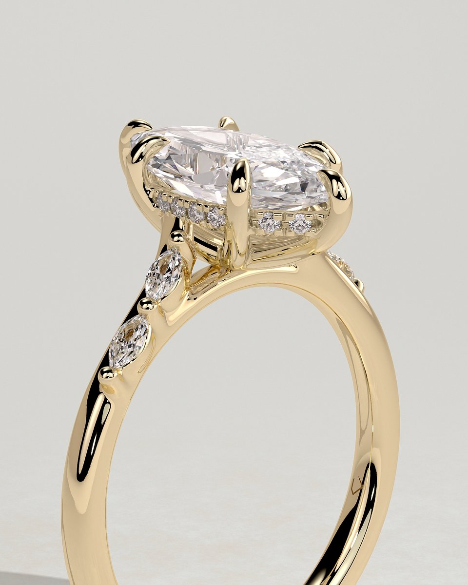MET 0187 Marquise Solitaire Engagement Ring