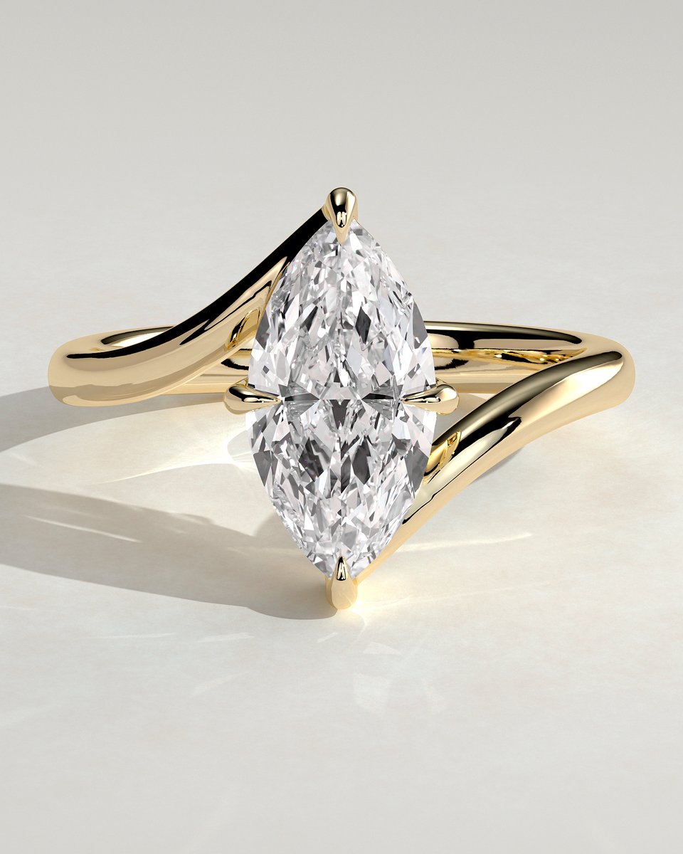 MET 0196 Marquise Solitaire Engagement Ring