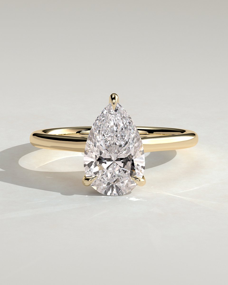MET 0333 Pear Solitaire Engagement Ring