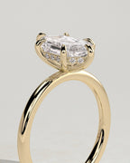 MET 0122 Elongated Hexagon Solitaire Engagement Ring