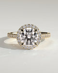 MET 0236 Round Halo Engagement Ring