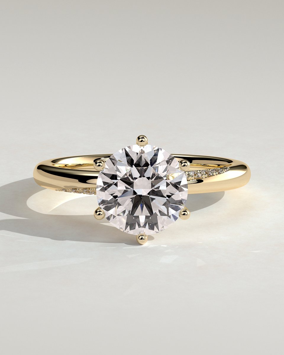 MET 0087 Round Solitaire Engagement Ring