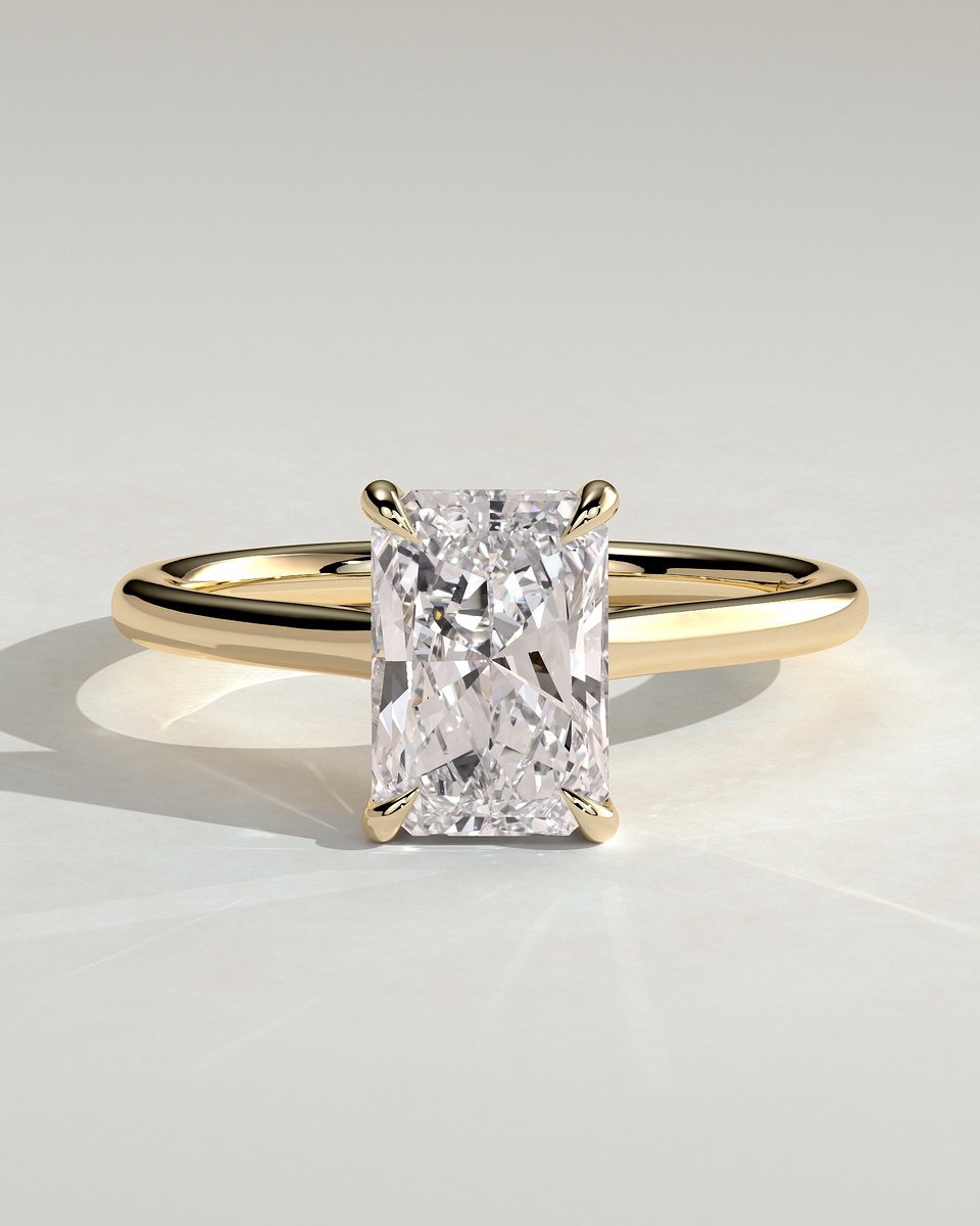MET 0132 Radiant Solitaire Engagement Ring