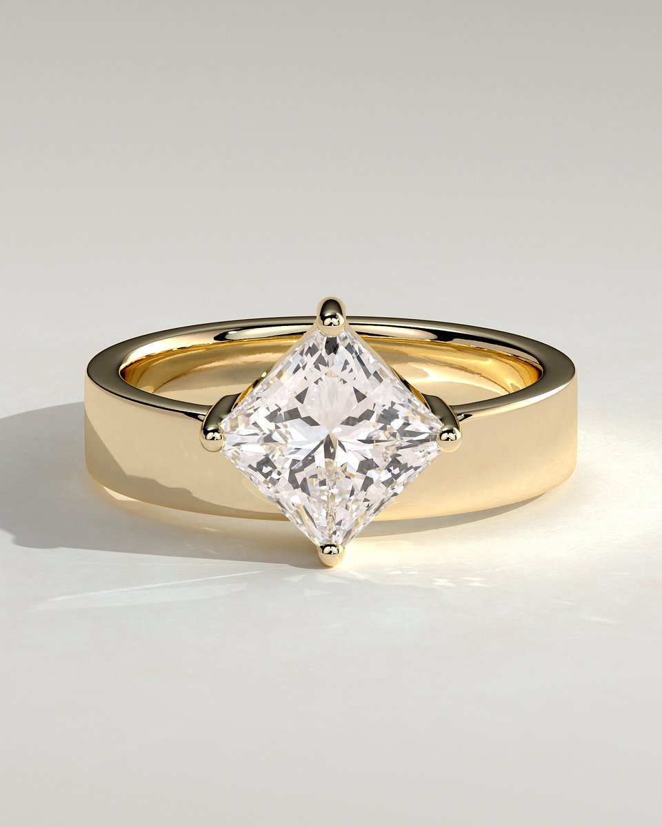 MET 0258 Asscher Solitaire Engagement Ring