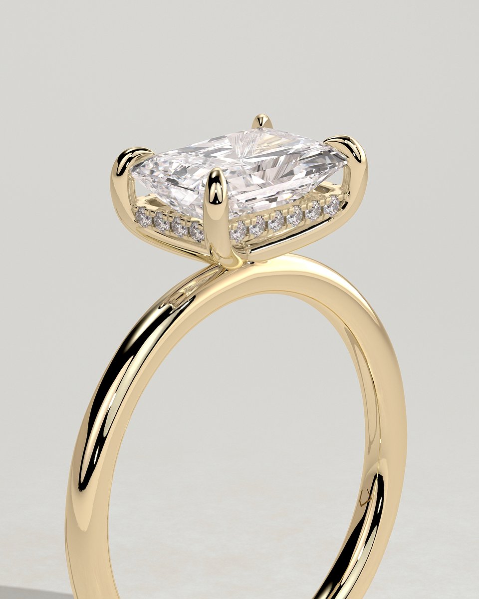 MET 0269 Radiant Solitaire Engagement Ring