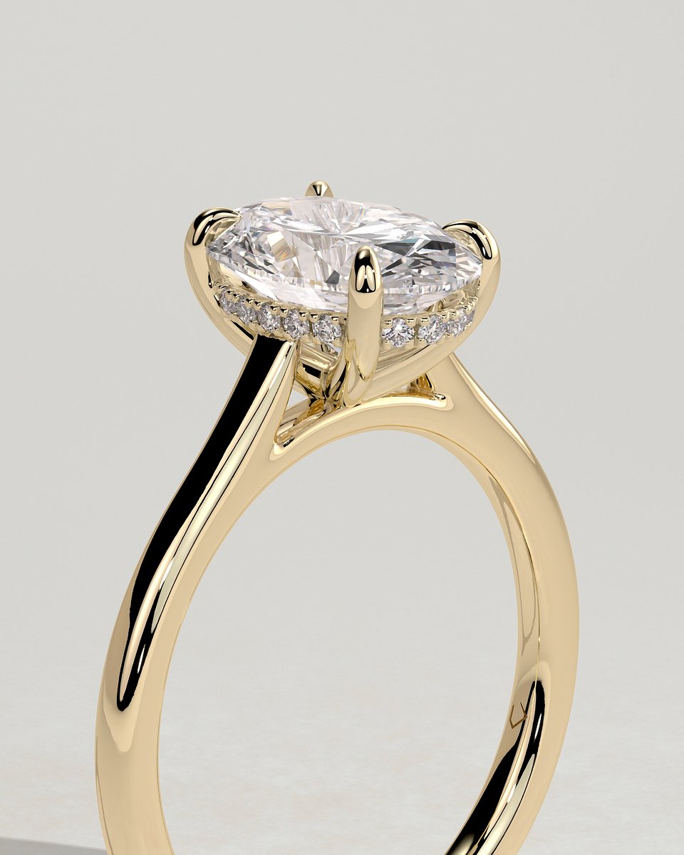 MET 0005 Oval Solitaire Engagement Ring