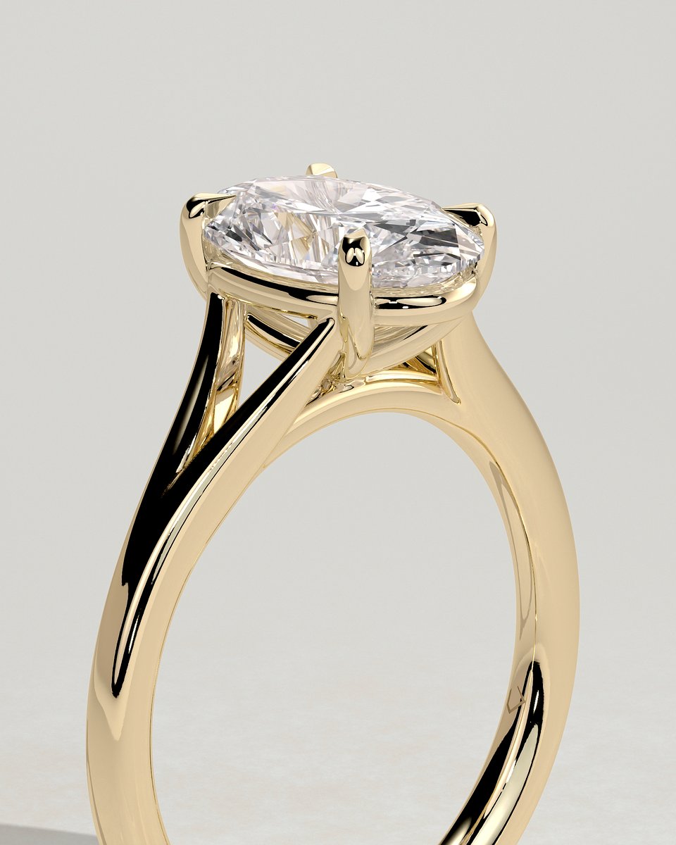 MET 0047 Oval Solitaire Engagement Ring